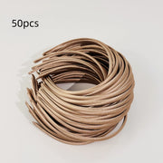 50 pezzi Fasce per capelli in raso di plastica 1 cm Donna Fascia - immagine 7