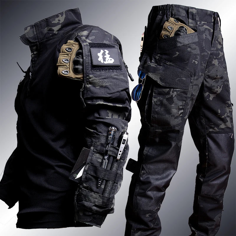 Abiti uniformi tattici Milit Tuta mimetica da esterno Camicie caccia Pantaloni - immagine 6