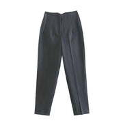 Pantaloni donna Willshela a vita alta con cerniera frontale, gamba dritta full length, stile vintage elegante e chic - Campeda