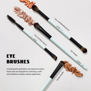 Jessup Set di pennelli per trucco bifacciali Fondotinta Contorno Blush Miscelazione - immagine 7