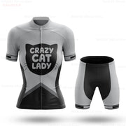 Set Maglia Ciclismo Donna Gatto Cartone Animato Divertente Estivo Abbigliamento Bici - cycling set 3 S - immagine 19