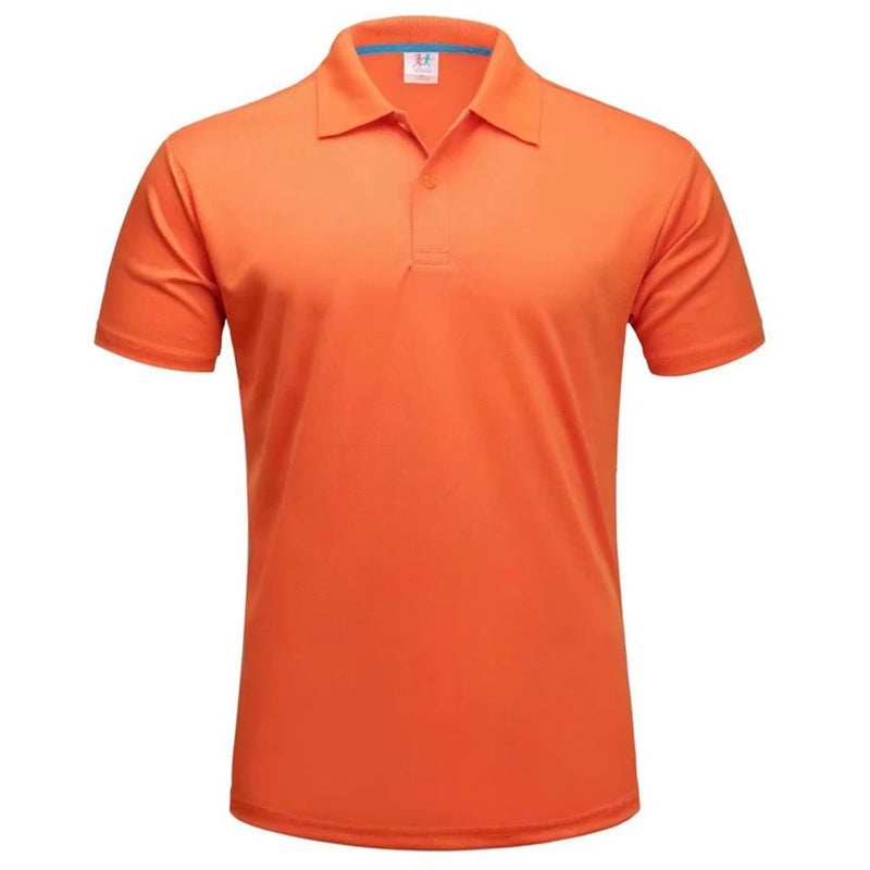 Polo da Golf traspirante ad asciugatura rapida T-Shirt uomo estiva a maniche corte - Arancione S - immagine 22