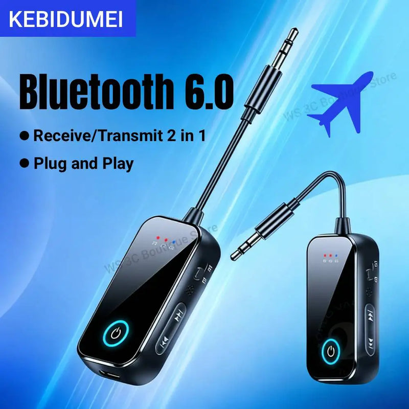 Ricevitore trasmettitore audio Bluetooth 6.0 AUX Adattatore wireless 2 IN 1 da 3
