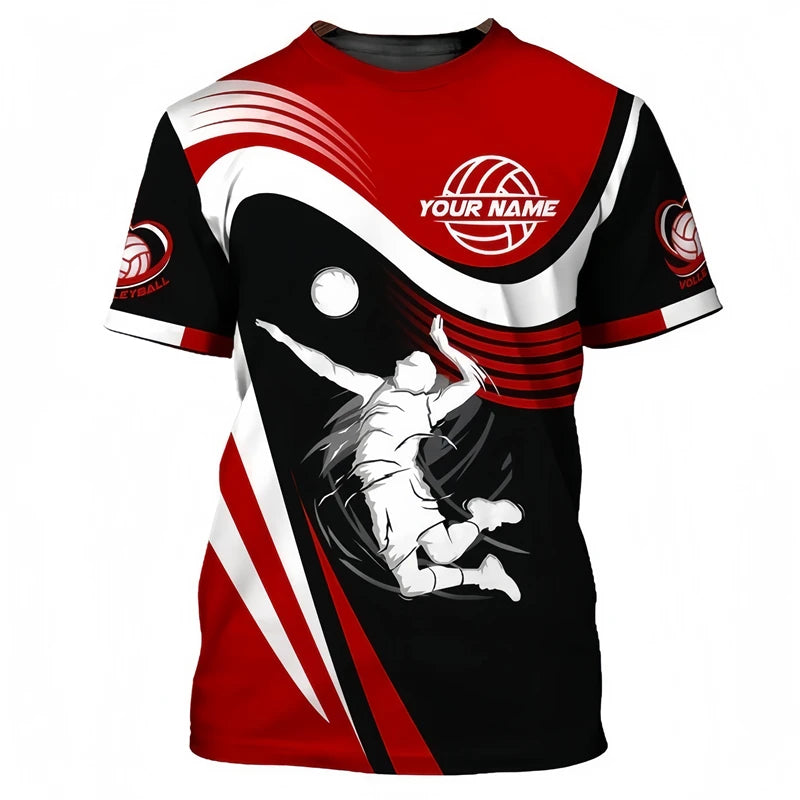 Magliette grafiche da pallavolo di moda per uomo Estate Casual Nome personalizzato - immagine 12