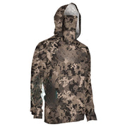 Abbigliamento da pesca Maschera a maniche lunghe uomo mimetica Camicie con cappuccio - immagine 3