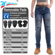 Jeans Moto Donna Protettivi – Pantaloni Motocross con Protezioni Ginocchia, Fianchi e Coccige, Stile Casual Sicurezza Riding - Campeda