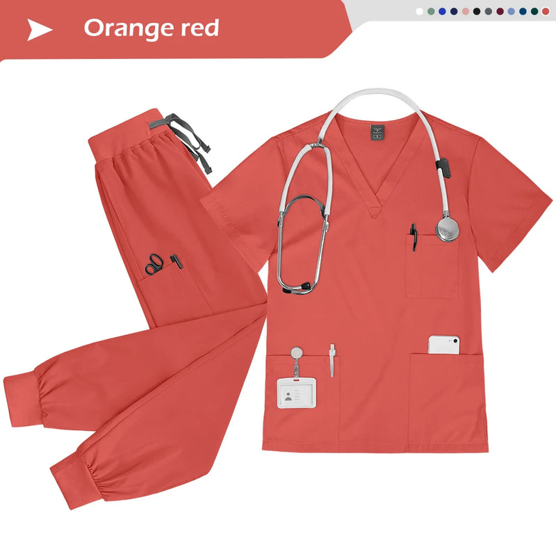 Set Uniforme Infermiera all'Ingrosso Divisa Medico Infermieri Dentisti Ospedalieri - 42109-Orange red S - immagine 36