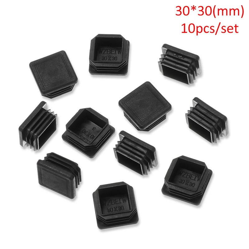 10 pezzi di plastica quadrata nera tappo terminale sbollitura tubo inserto accessori - immagine 10