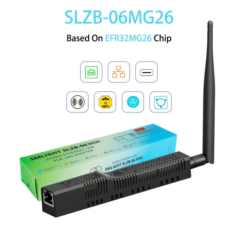 SMLIGHT SLZB-06/M/P7 Zigbee 3.0 to Ethernet, USB and WiFi Coordinator Gateway with PoE, Works with Zigbee2MQTT, Home Assistant, ZHA
