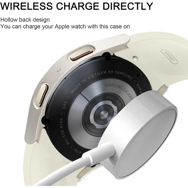 Custodia rigida opaca per PC con protezione per schermo in vetro temperato per Samsung Galaxy Watch 7 6 5 4 40mm 44mm Paraurti protettivo completo