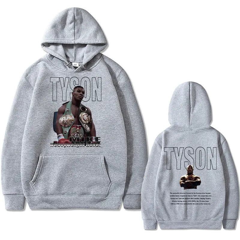 Boxing King Mike Tyson Felpa con cappuccio stampa fronte-retro Uomo e donna Cool - immagine 3