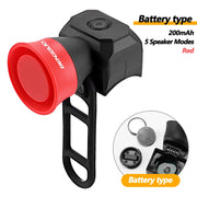 5 modalità clacson per bicicletta mountain bike mini batteria campanello bici - Tipo di batteria: Rosso - immagine 6