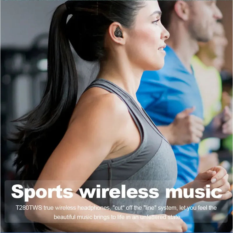 Auricolari JBL T280 TWS: impermeabile IPX5 |   Chiamata con un solo tocco |   Bassi ricchi |   Bluetooth 5.0, cuffie sportive wireless per corsa/palestra