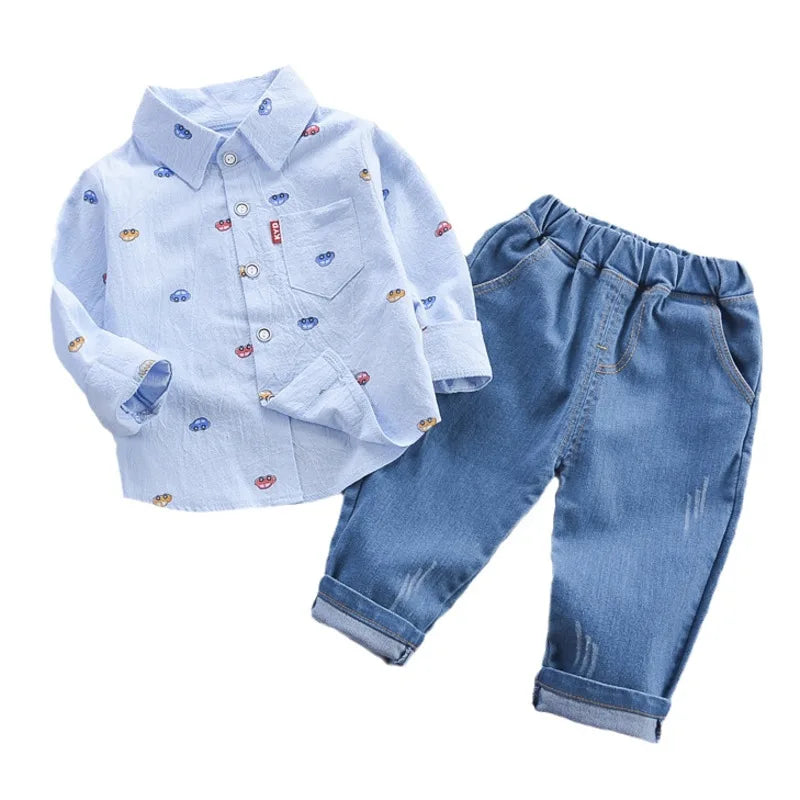 Primavera Autunno Neonati maschi Vestiti Vestito Infantile Abiti Per Bambini Camicia