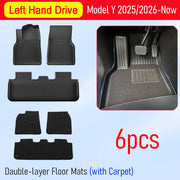 Tappetini Tesla Model Y Juniper 2025-2026 – Set Completo Bagagliaio + Schienale + Cargo Liner Impermeabili Antigraffio Accessori Interni - Campeda