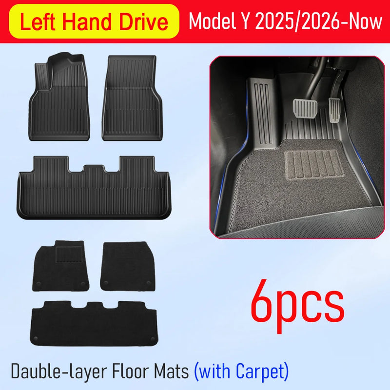 Tappetini Tesla Model Y Juniper 2025-2026 – Set Completo Bagagliaio + Schienale + Cargo Liner Impermeabili Antigraffio Accessori Interni - Campeda