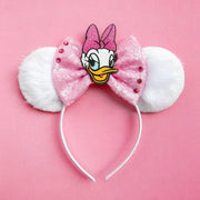 Disney Pink Daisy Duck Bow Fasce per capelli Paillettes viola Fascia orecchie di - immagine 2