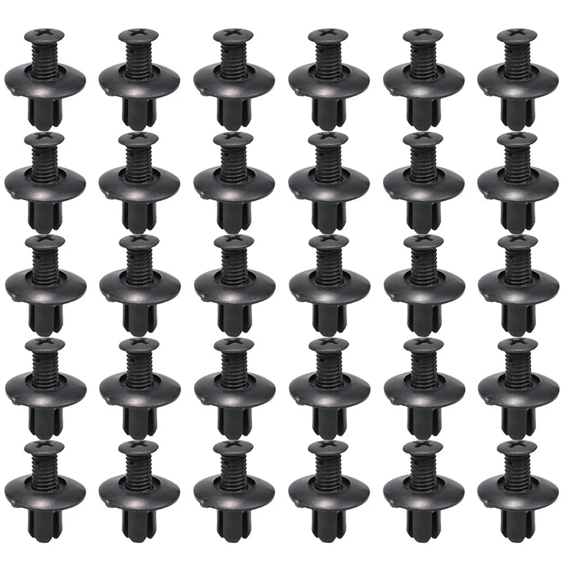 Rivetti Auto 8mm in Plastica Nera – Clip di Fissaggio Premium per Paraurti, Parafango e Pannelli, Compatibili con Toyota, Nissan, Kia, Subaru - Campeda