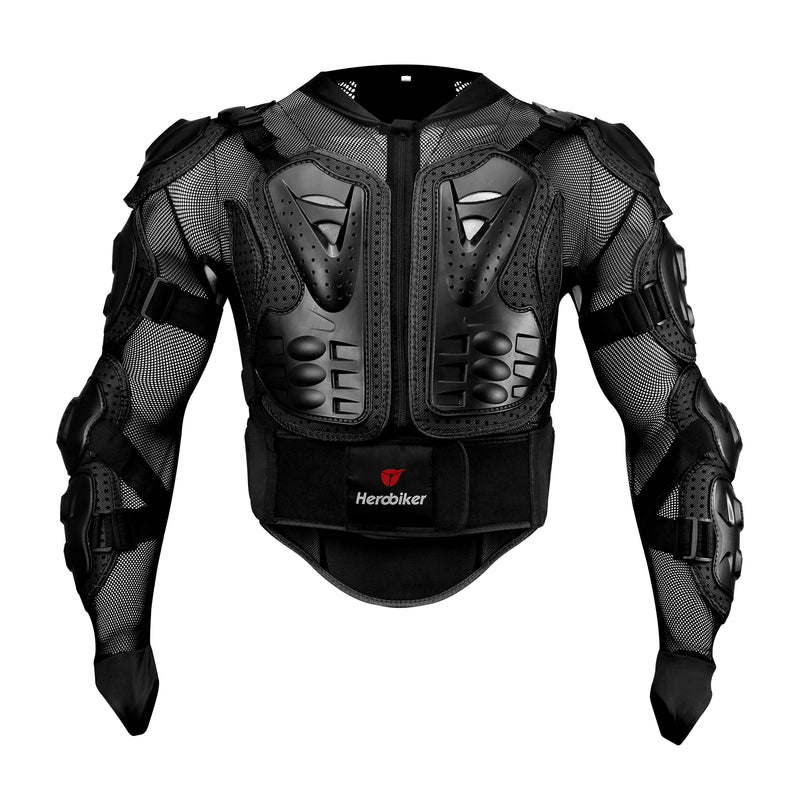 Giacca Protettiva Moto Integrale HEROBIKER – Armatura Completa Motocross Enduro Racing con Protezioni Schiena Petto Spalle Gomiti (S-4XL) - Campeda