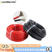 Cavo in silicone ultra morbido resistente alle alte temperature 6 8 10 12 14 16 18 20 22 24 26 28AWG rosso nero