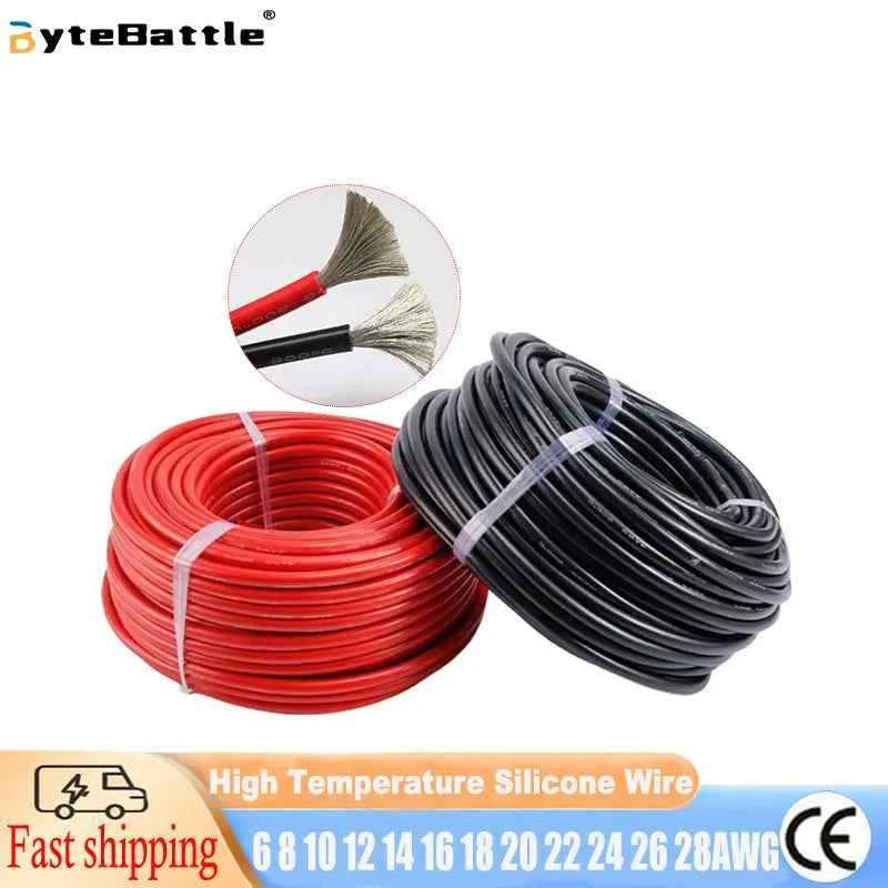 Cavo in silicone ultra morbido resistente alle alte temperature 6 8 10 12 14 16 18 20 22 24 26 28AWG rosso nero