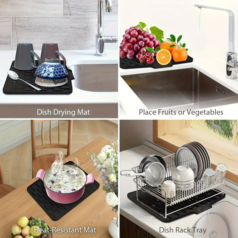 Tappetino Scolapiatti in Silicone con Drenaggio Integrato Pratico, resistente e facile da pulire per cucina e lavello