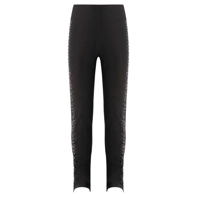 Pantaloni da pattinaggio di figura per ragazze adolescenti Strass laterali Leggings - immagine 4