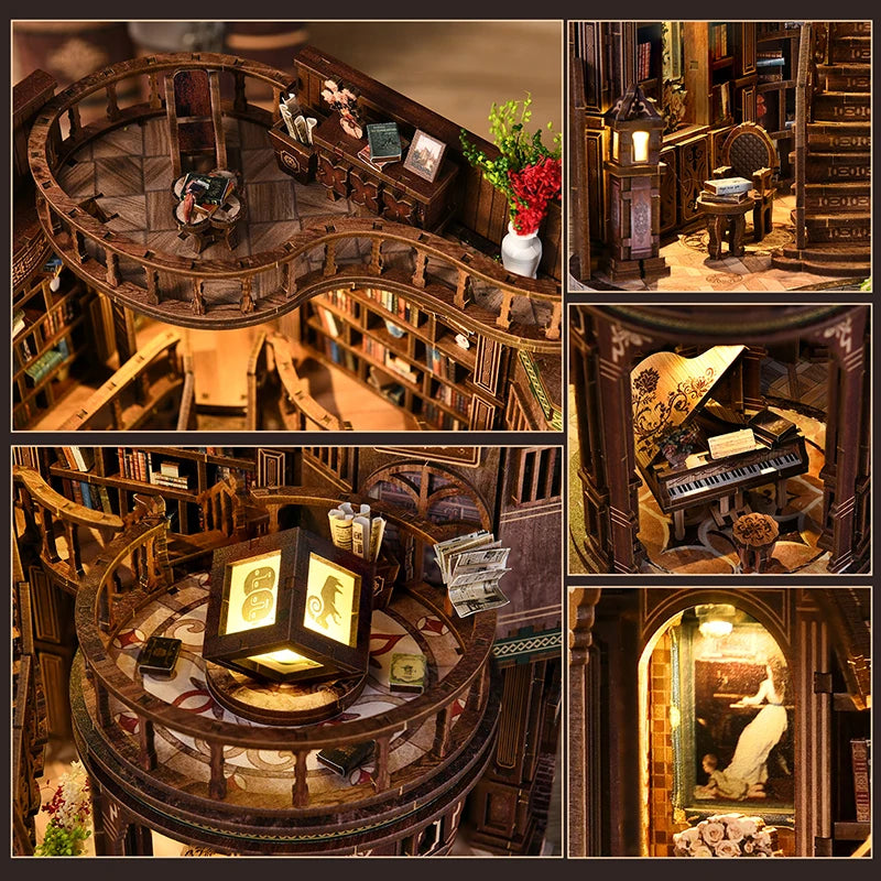 DIY Dream Study Book Nook in Legno  Puzzle 3D creativo da assemblare per libreria e decorazione
