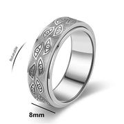 Anelli Spinner in acciaio inossidabile antistress per uomo Intagliato Demon Eye Girevole Fidget Ansia Anello congiunto Gioielli Bague Homme - Campeda