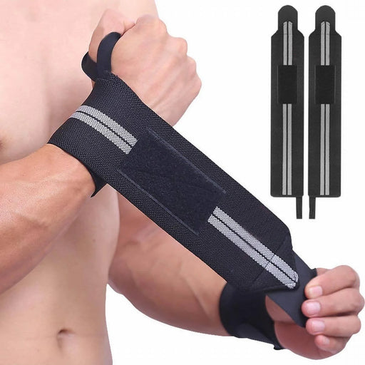 1 paio di braccialetti avvolti in bende per uso professionale sollevamento pesi