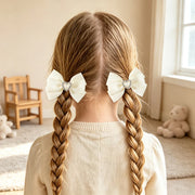 Fiocchi per capelli bambine set da 2 pezzi graziosi a doppio strato - immagine 19