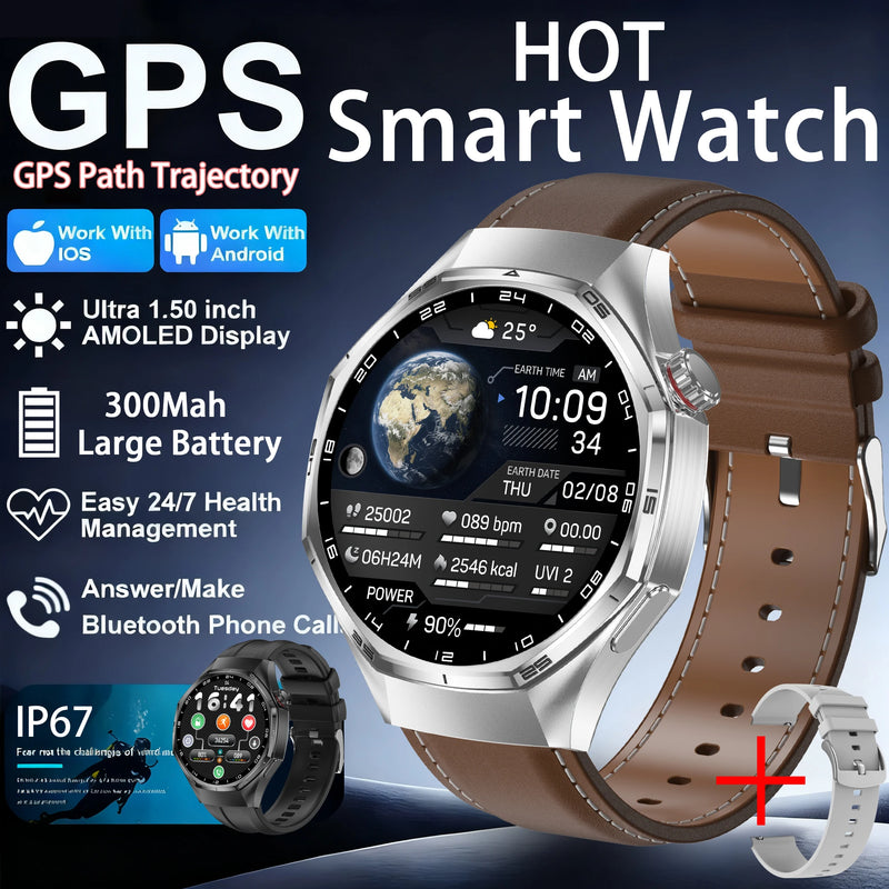 Nuovi Smart Watches6 Max GPS AMOLED Monitoraggio della frequenza cardiaca di fascia alta Chiamata Bluetooth Smartwatch sportivo da uomo impermeabile per Android IOS