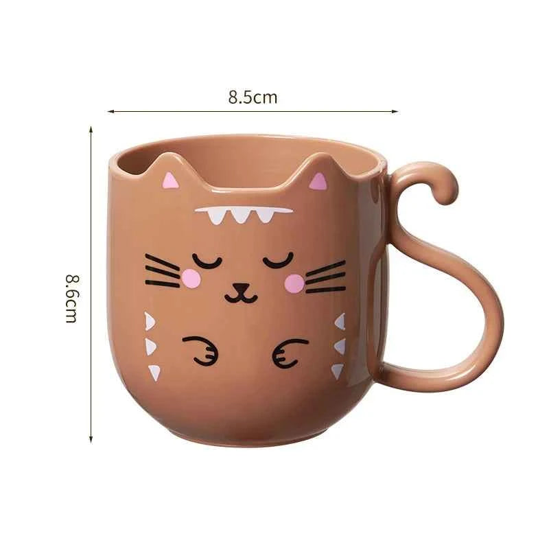 Cute Cat collutorio mug tazza per spazzolino da denti Home Travel Cartoon addensato Wash Cup tazze di plastica