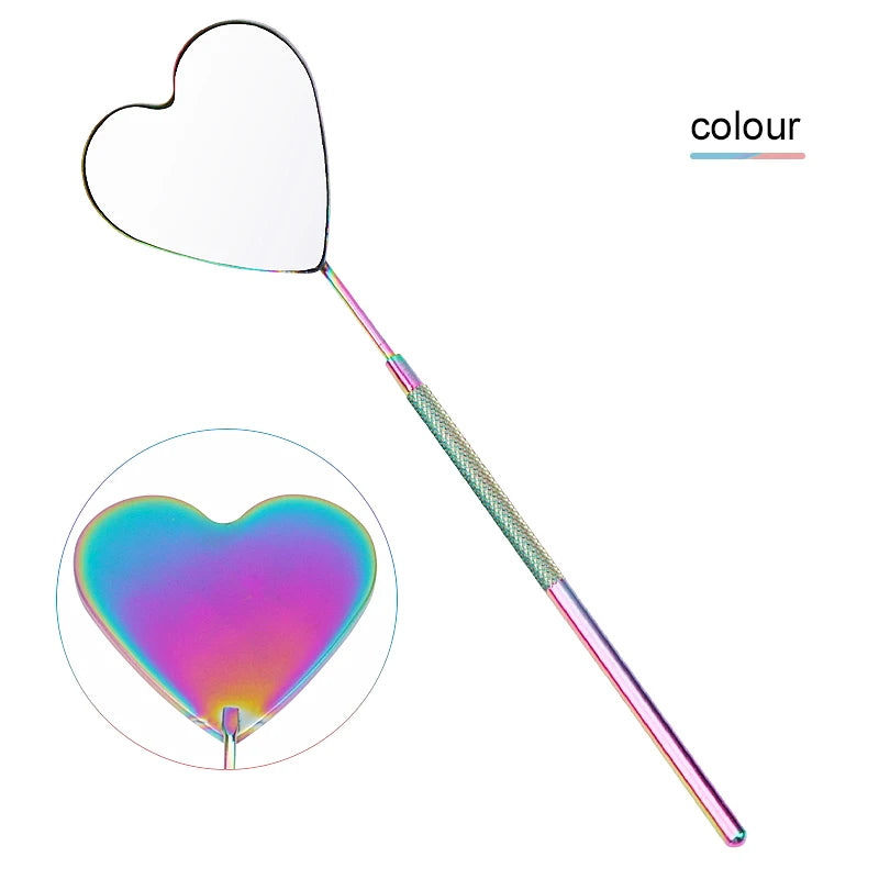 1pc Detachable Moon Shaped Stainless Steel Eyelash Extension Mirror Eyelash Lifting Makeup Mirror Beauty Tool Accessories Supplies