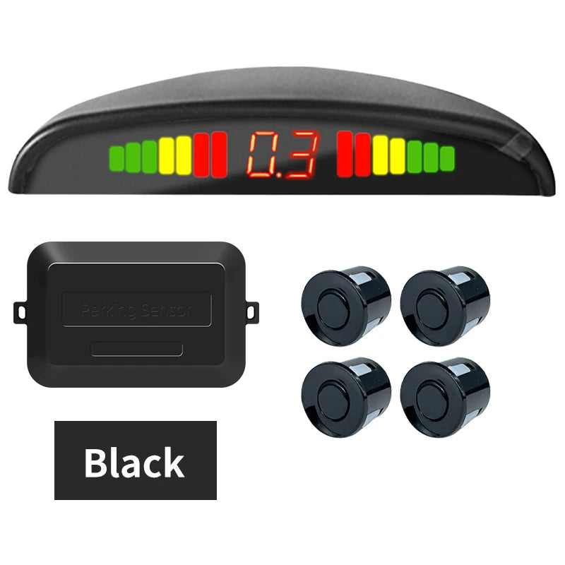 Kit Sensori Parcheggio Auto 4 Sensori 22mm – Radar Retromarcia con Display LED Retroilluminato, Sistema 12V Universale (8 Colori) - Campeda