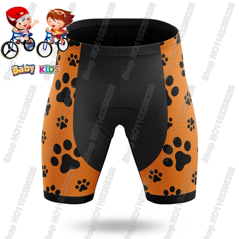 Maglia da ciclismo per bambini divertente cartone animato gatto Set estate manica - immagine 17