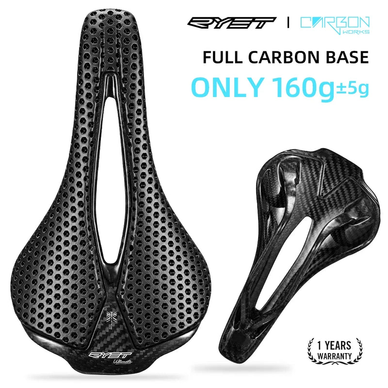 RYET Sella per bicicletta stampata in 3D 120g Cuscino carbonio 250x140mm Sedile bici - immagine 6
