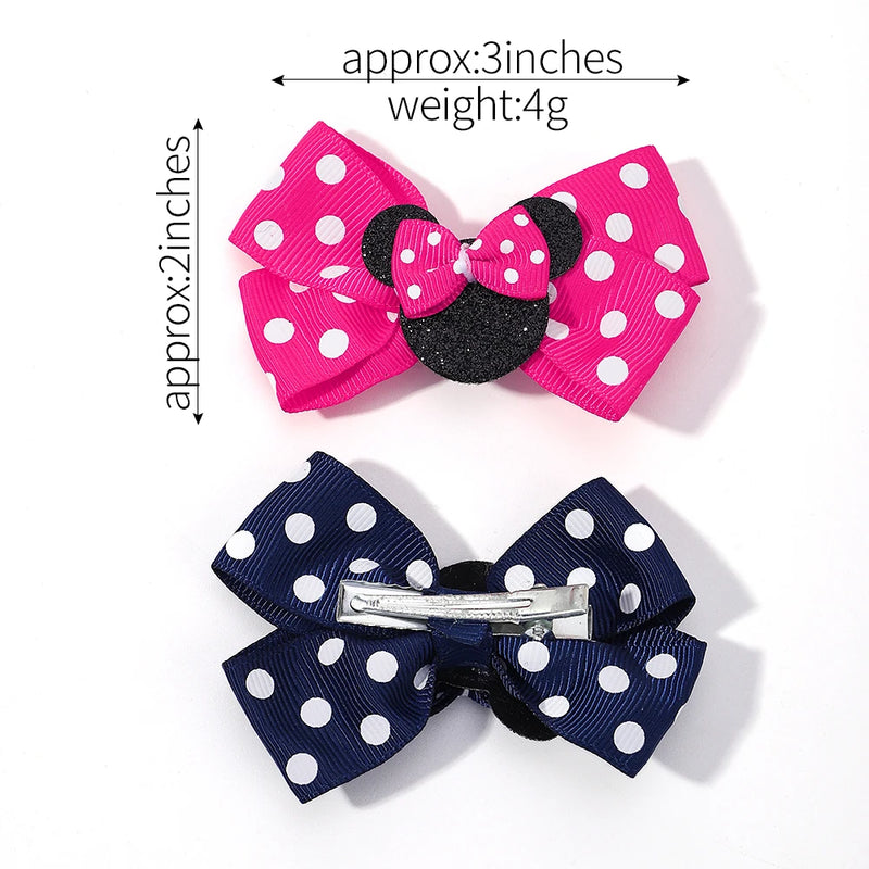 Fermagli per capelli bambina 2 pezzi con fiocco a pois, mollette cartoon adorabili, accessori capelli boutique per bambini - Campeda