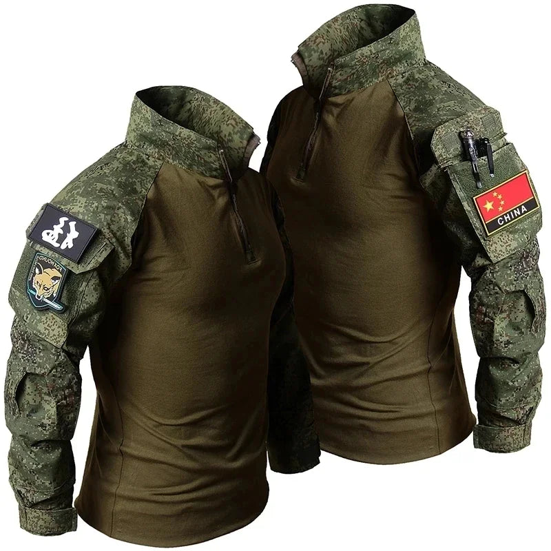 Soft Shell Suit Uniforme militare Cappuccio Top impermeabile Pantaloni a maniche - immagine 11
