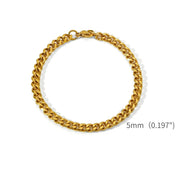Bracciale da uomo a catena cubana in acciaio inossidabile color oro Bracciale retrò semplice per le donne Accessori di tendenza per gioielli Hip Hop Regalo - Campeda