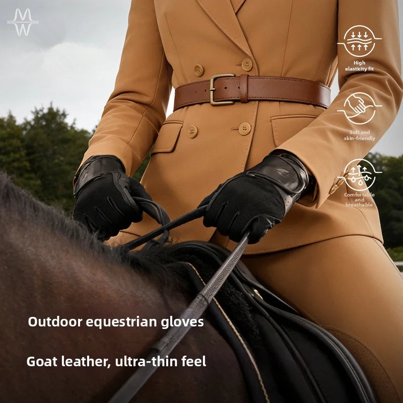 Guanti da equitazione premium in pelle di capra antiscivolo - immagine 3