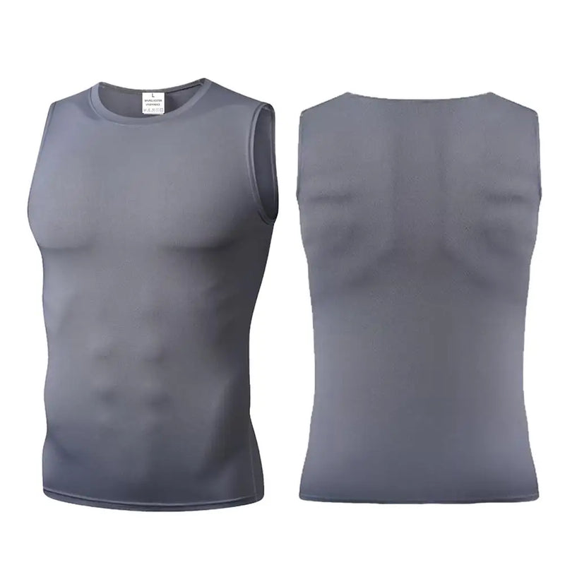 Canotta uomo compressione in Lycra – maglia palestra traspirante ad asciugatura rapida per corsa e fitness