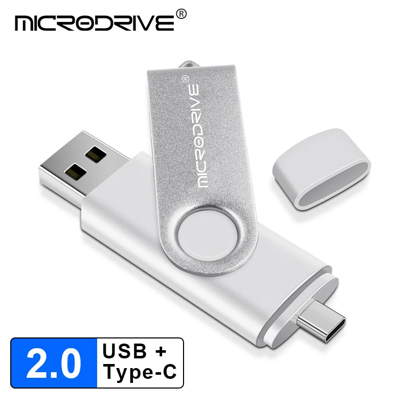 Chiavetta USB OTG 2 IN 1 di tipo C in metallo 128 GB Chiavetta USB 4 GB 8 GB 32 GB 64 GB 128 GB Cle USB Cle Chiavetta USB Memoria USB