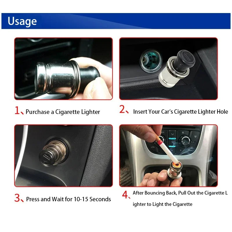Presa di corrente per accendisigari senza fiamma antivento automatica in metallo 12V - immagine 6