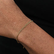 Bracciale da uomo a catena cubana in acciaio inossidabile color oro Bracciale retrò semplice per le donne Accessori di tendenza per gioielli Hip Hop Regalo - Campeda