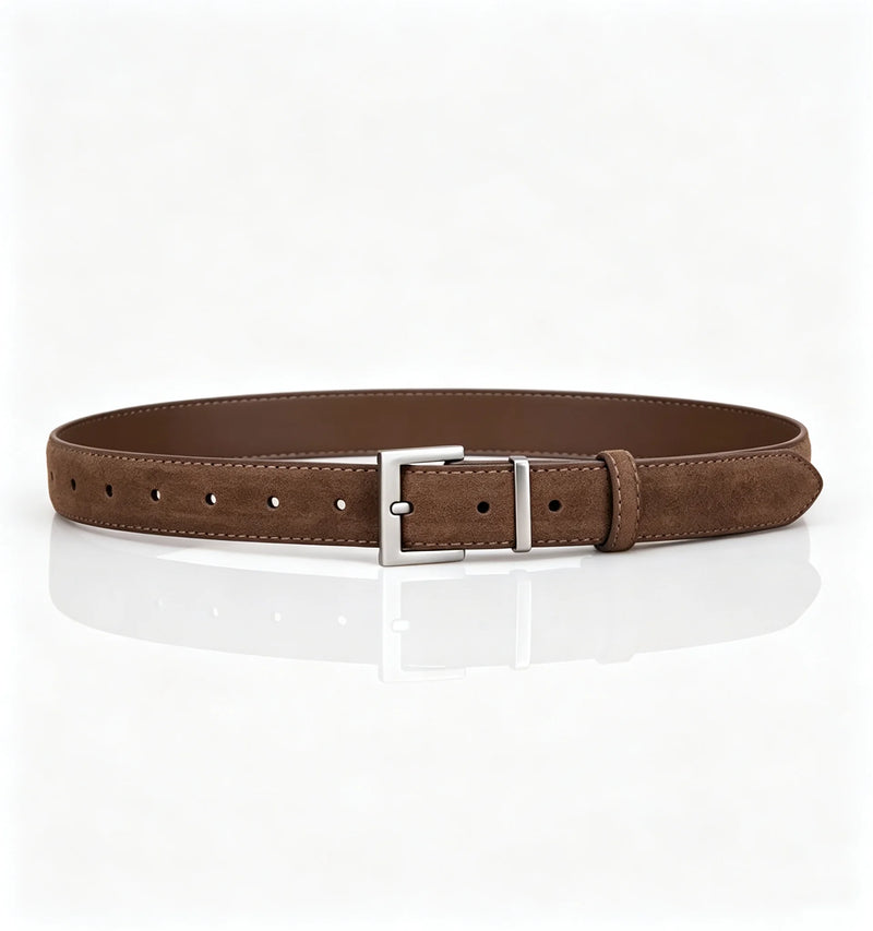 Cintura di Lusso in Pelle Vacchetta per Donne - burnt orange E - immagine 18