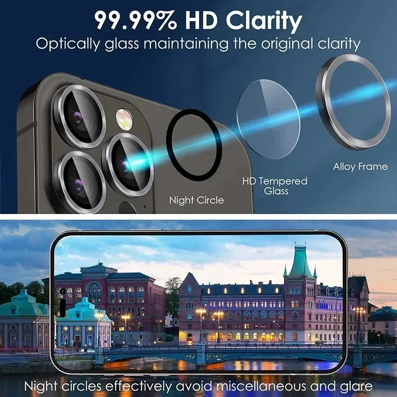 2-3Pcs Metal Camera Lens Protector for iPhone 11 12 13 14 15 Pro Max 15 14 Plus 13 12 Mini Camera Glass on iPhone 14 Pro Max