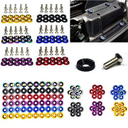 Kit Bulloni JDM M6x20 in Alluminio (10 Pezzi) – Rondelle Anodizzate Parafango, Viti Universali Auto per Cofano, Paraurti e Targa - Campeda