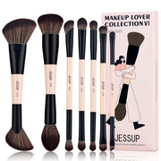 Jessup Set di pennelli per trucco bifacciali Fondotinta Contorno Blush Miscelazione - immagine 13