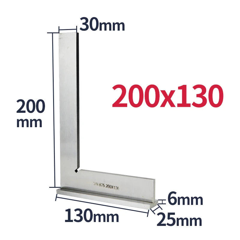 Prova il righello quadrato con bordo piatto quadrato Strumenti per la lavorazione del legno da 90 gradi Set di strumenti di misurazione con righello ad angolo retto in metallo-Quad